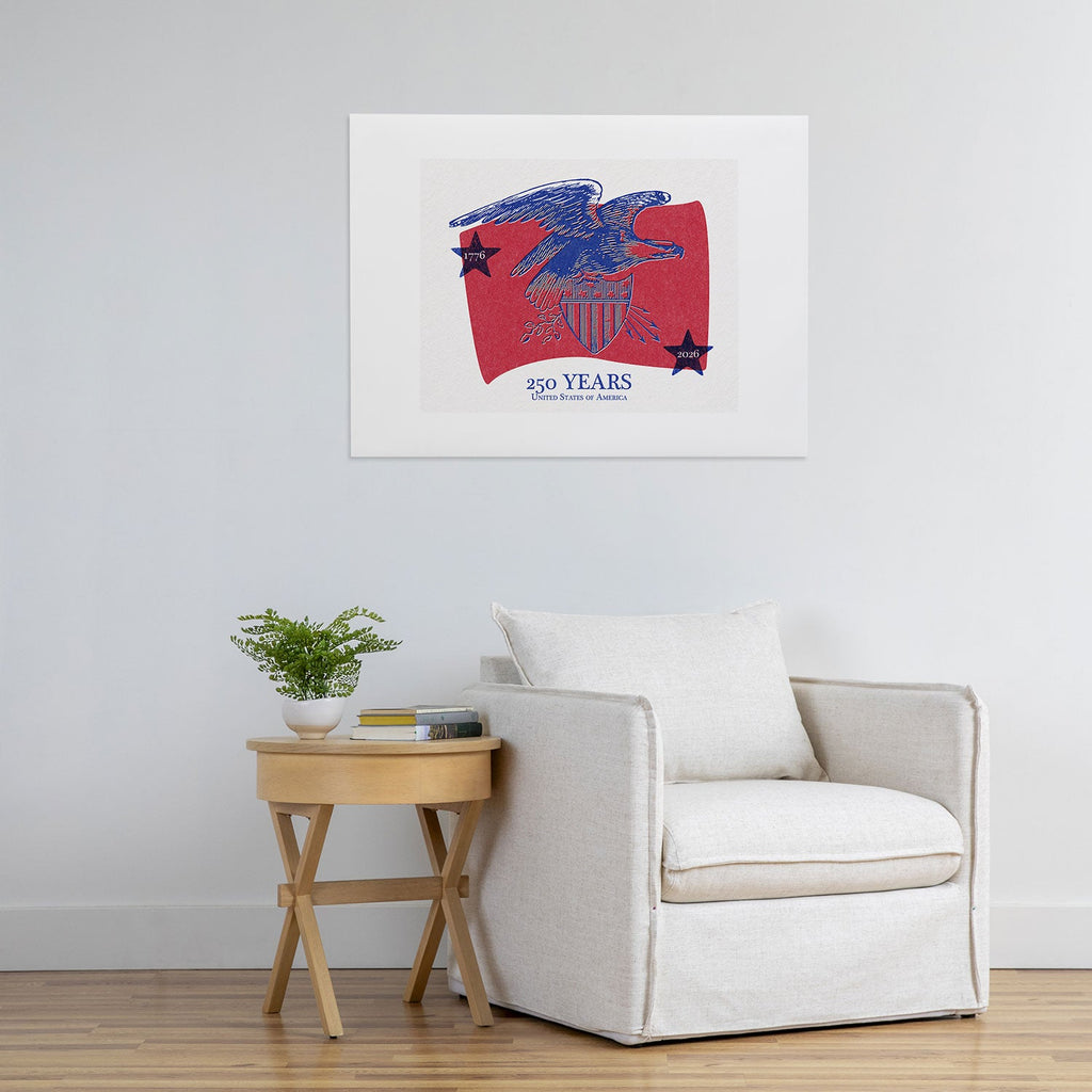 DENY Designs Vintage Eagle Shield Art Print