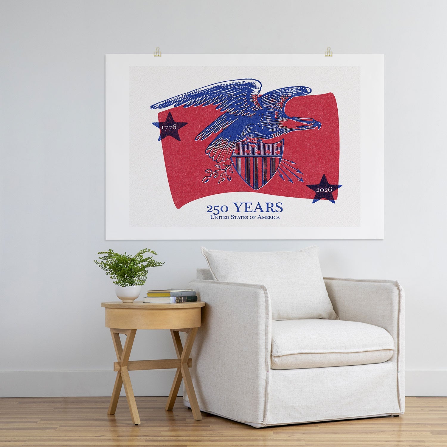 DENY Designs Vintage Eagle Shield Art Print