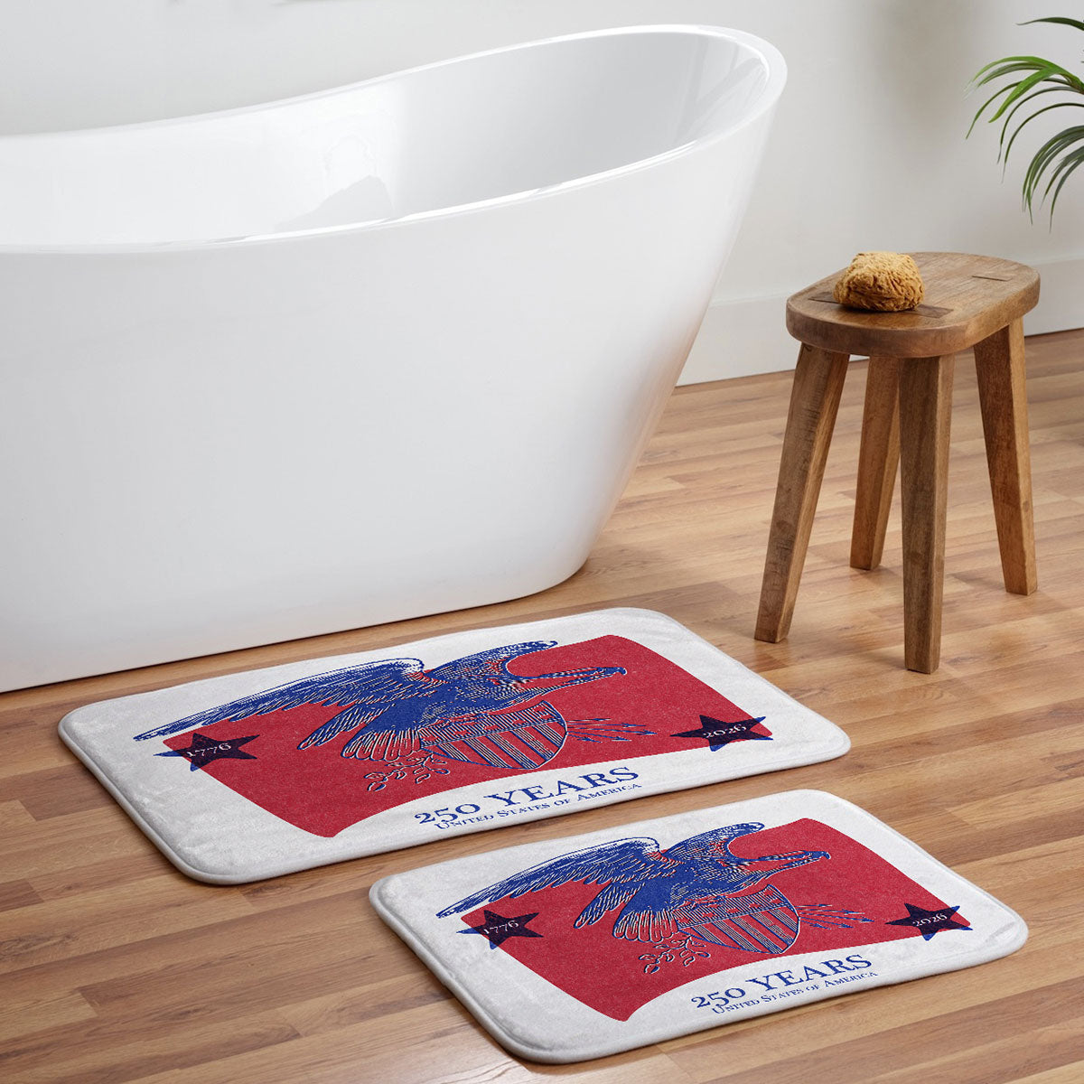 DENY Designs Vintage Eagle Shield Memory Foam Bath Mat