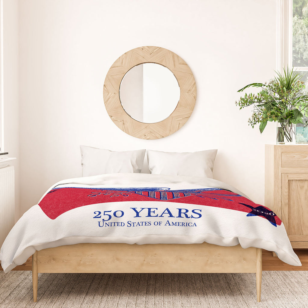 DENY Designs Vintage Eagle Shield Duvet Cover