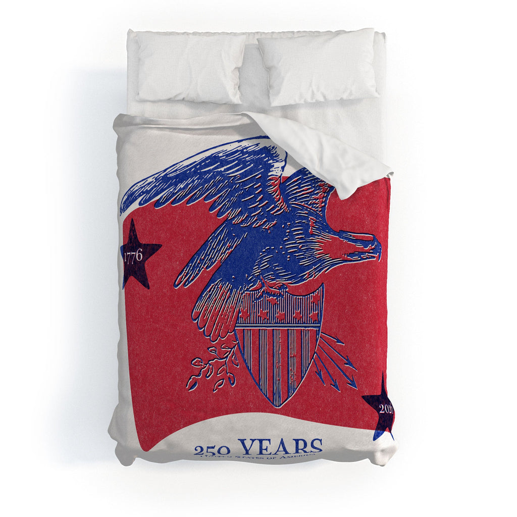 DENY Designs Vintage Eagle Shield Duvet Cover