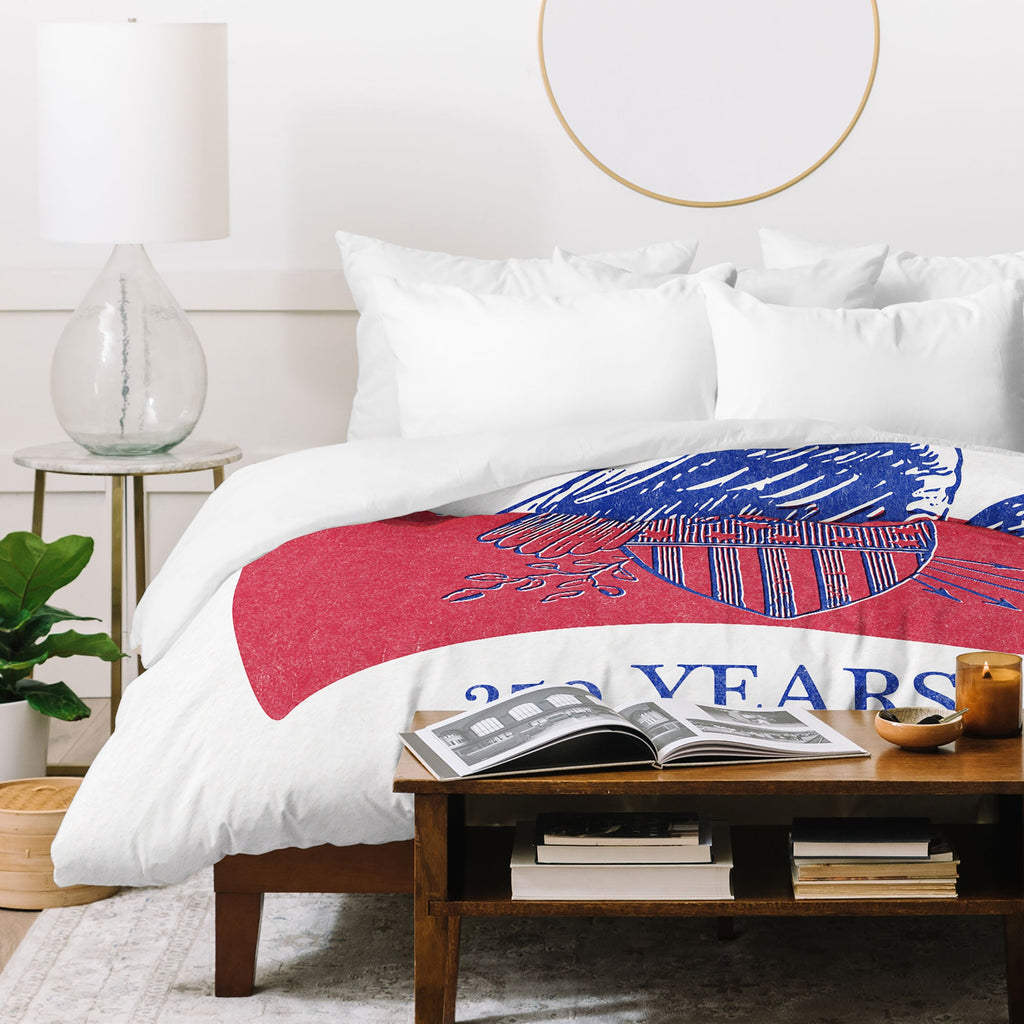 DENY Designs Vintage Eagle Shield Duvet Cover
