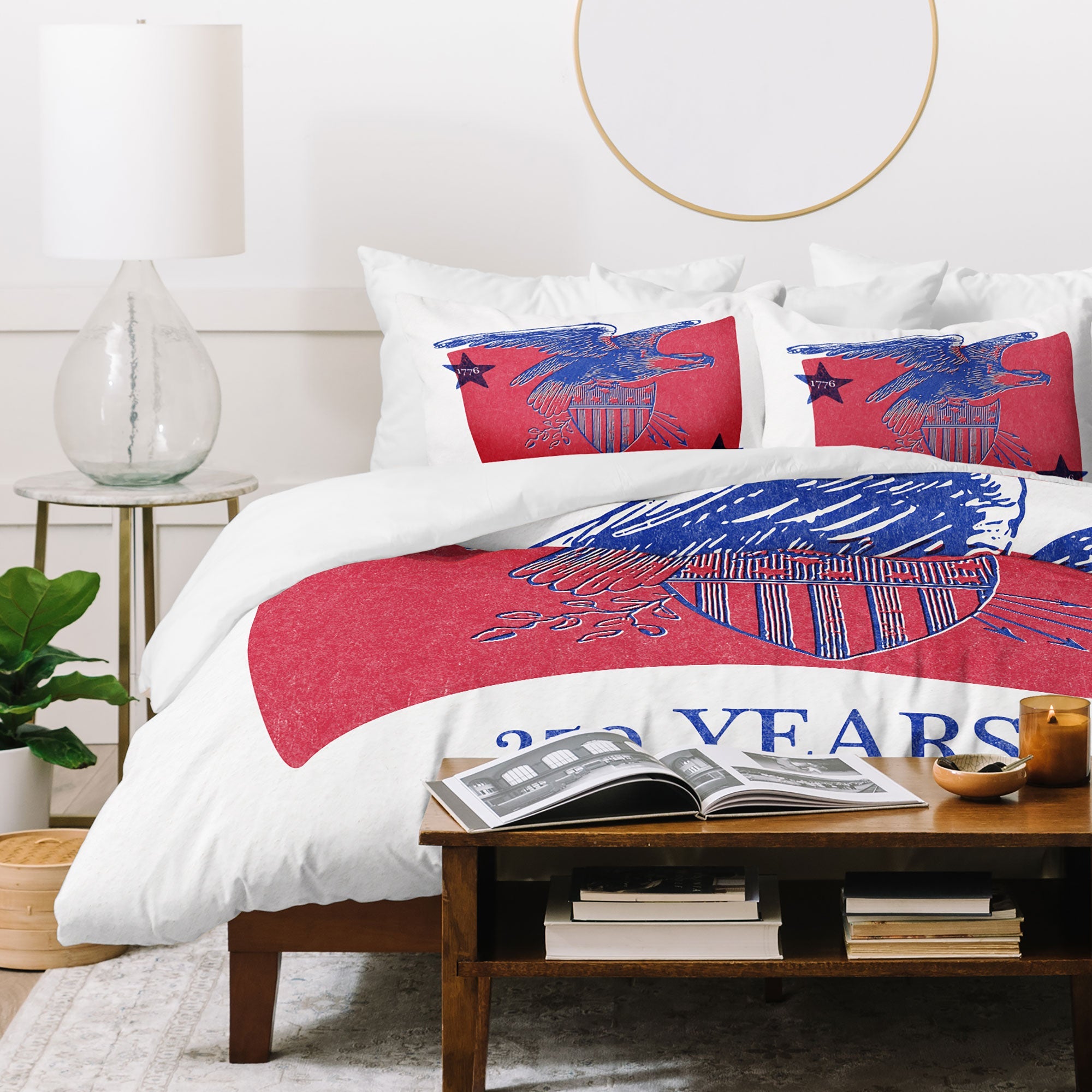 DENY Designs Vintage Eagle Shield Duvet Cover