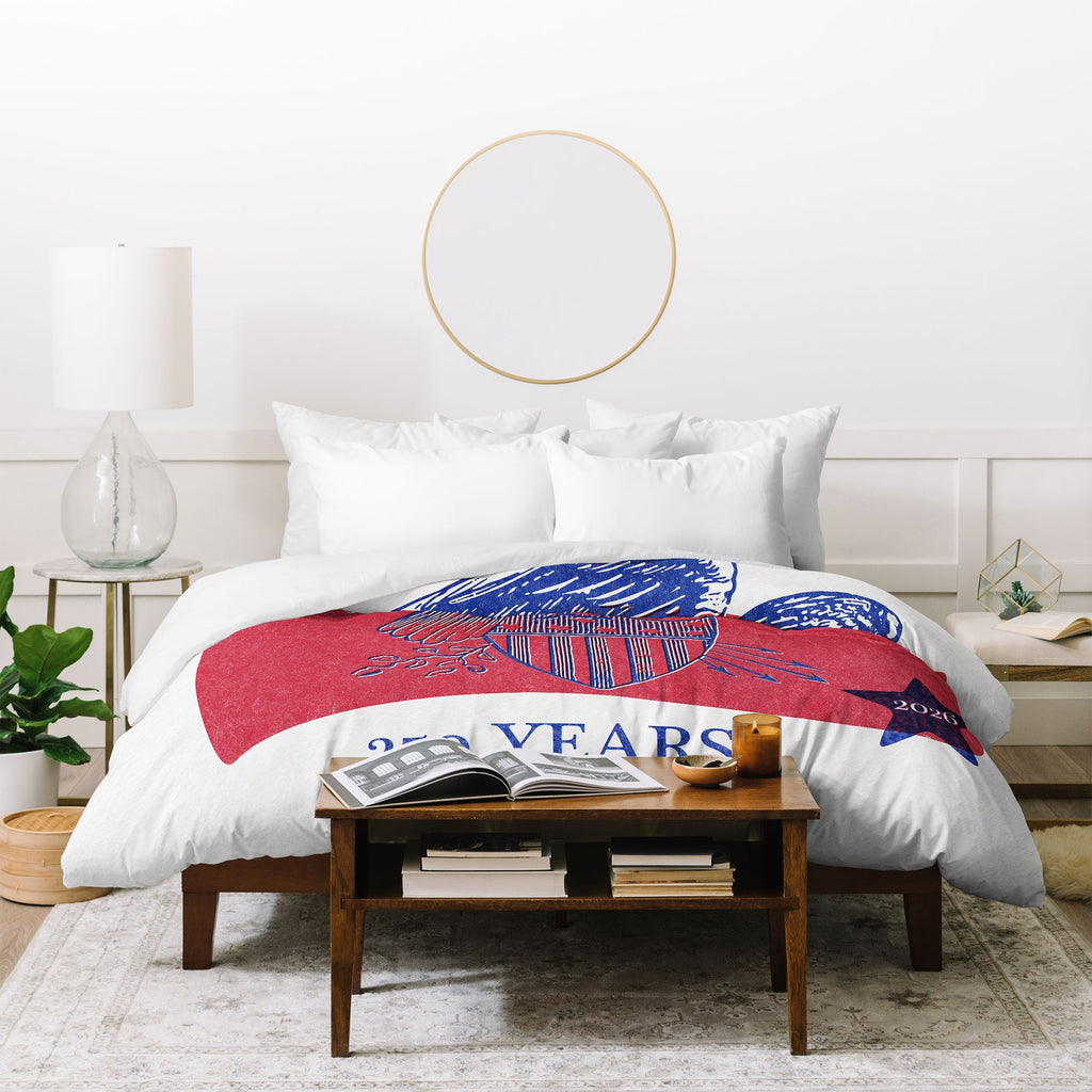 DENY Designs Vintage Eagle Shield Duvet Cover
