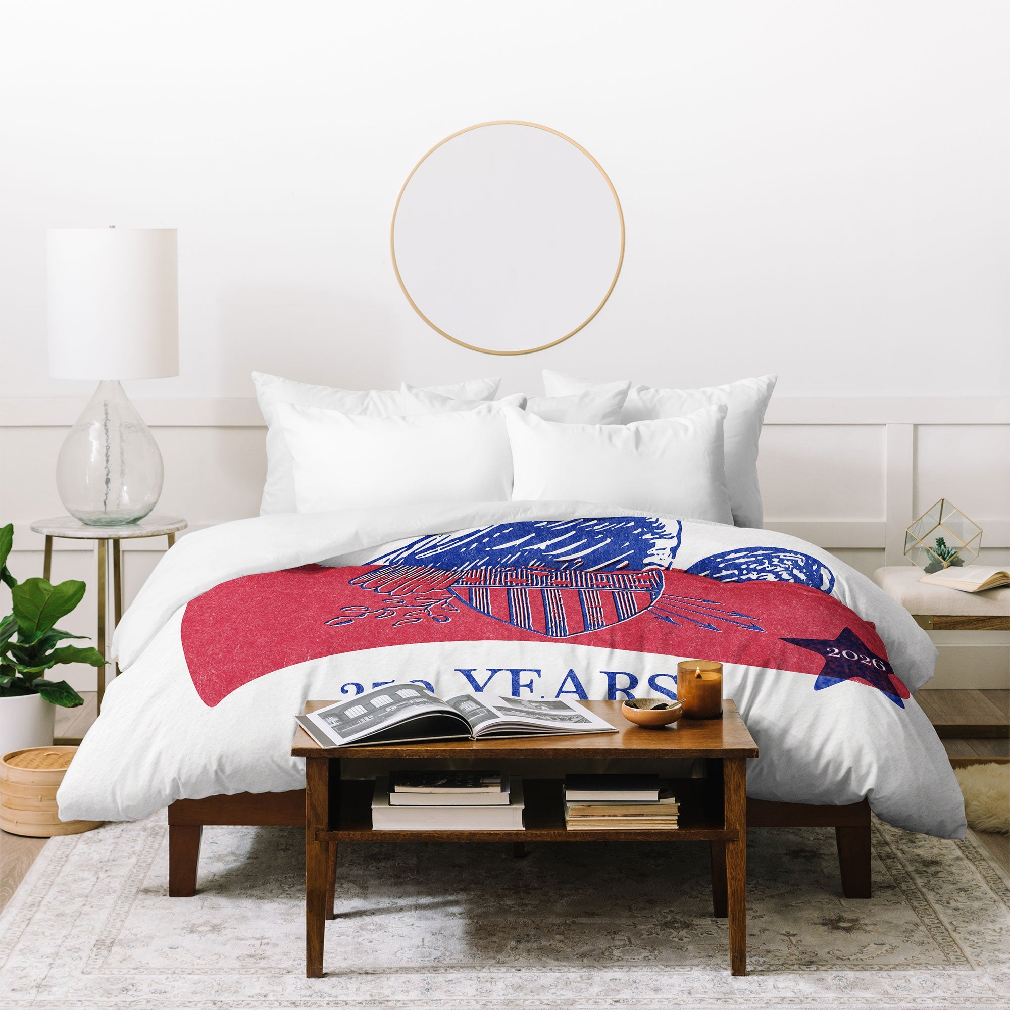 DENY Designs Vintage Eagle Shield Duvet Cover
