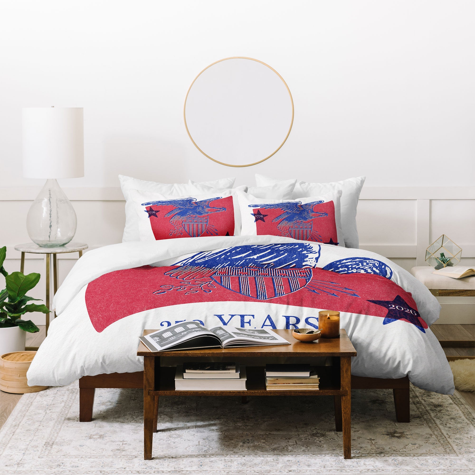 DENY Designs Vintage Eagle Shield Duvet Cover