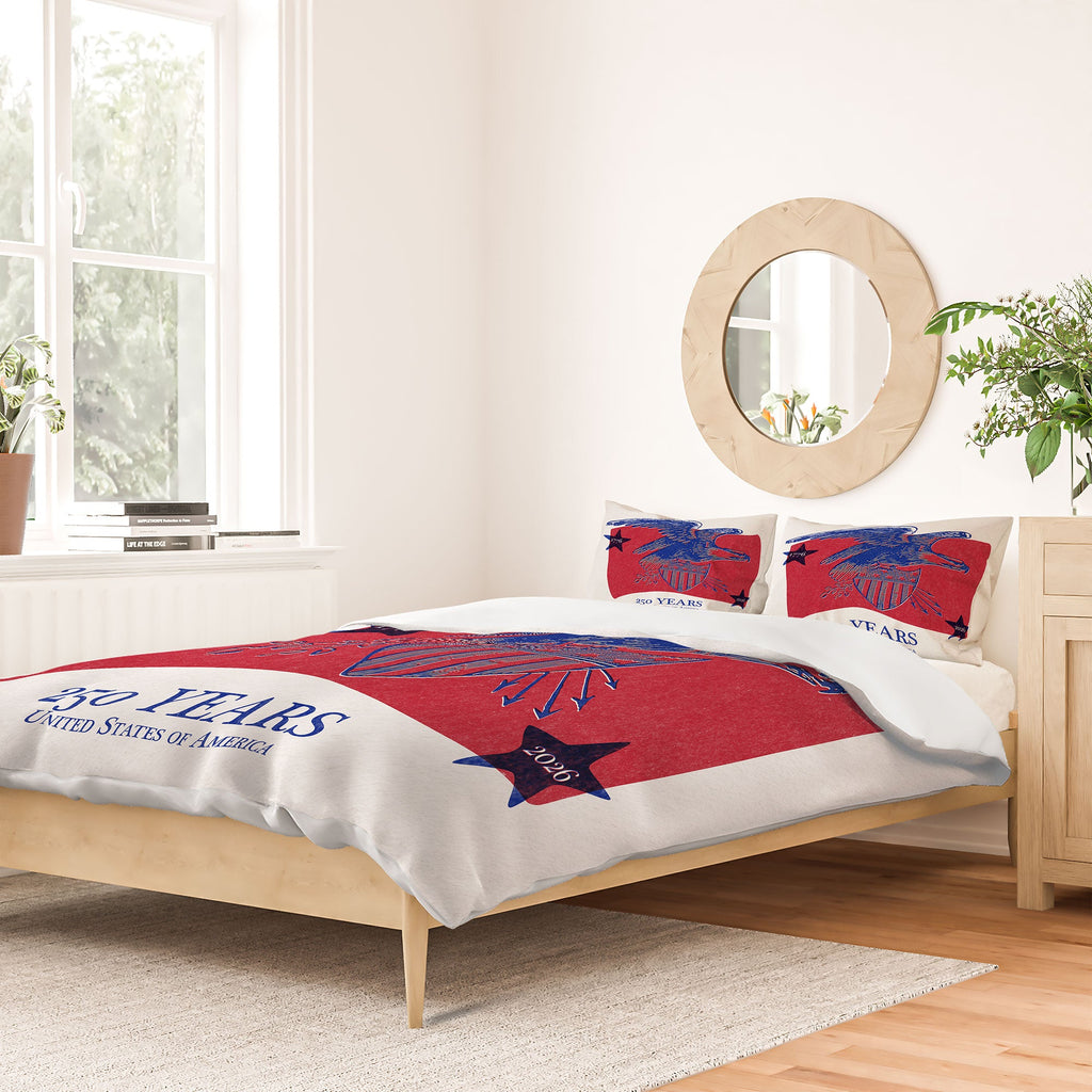 DENY Designs Vintage Eagle Shield Duvet Cover