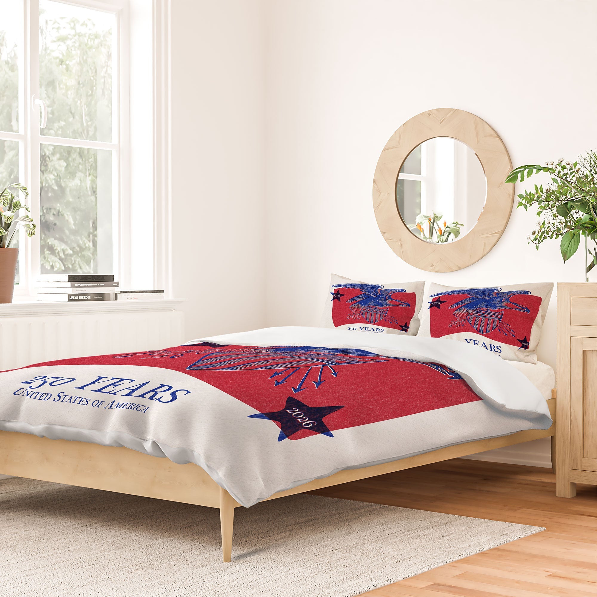 DENY Designs Vintage Eagle Shield Duvet Cover