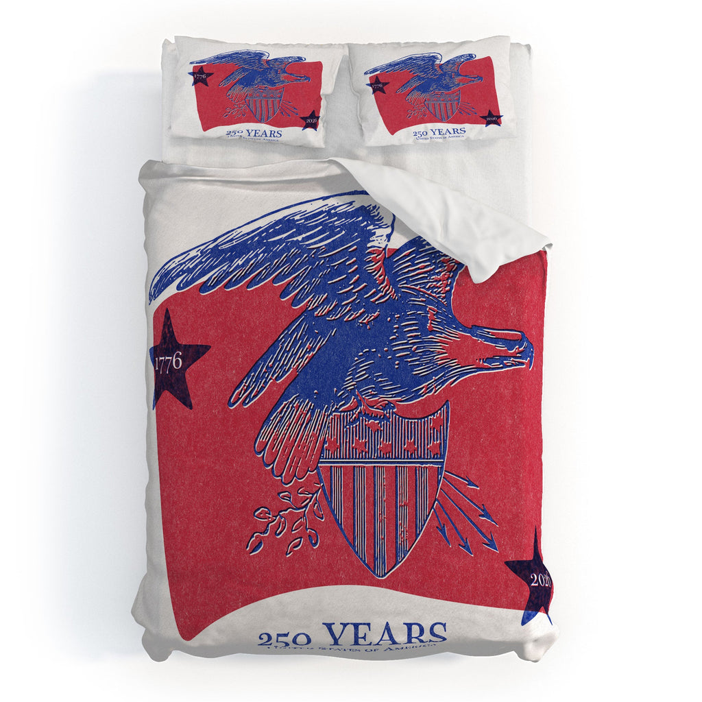 DENY Designs Vintage Eagle Shield Duvet Cover