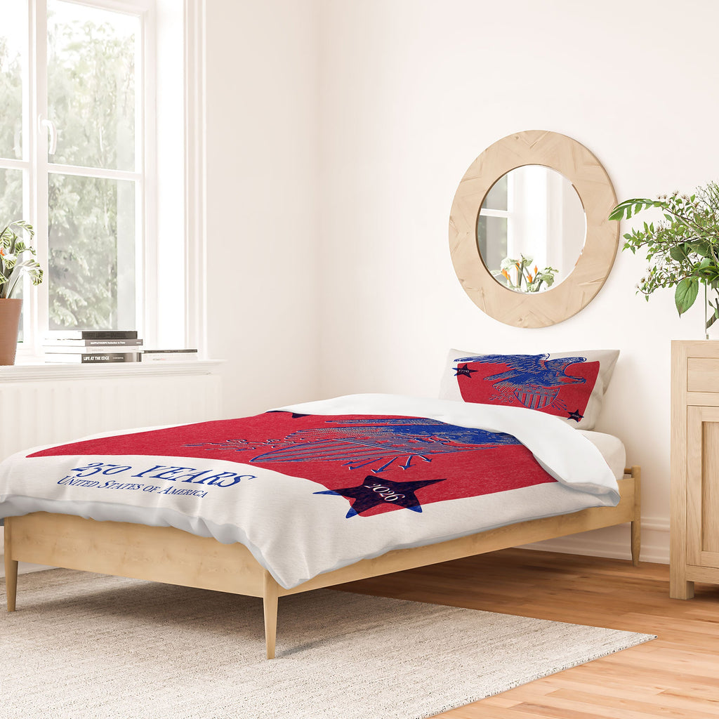 DENY Designs Vintage Eagle Shield Duvet Cover