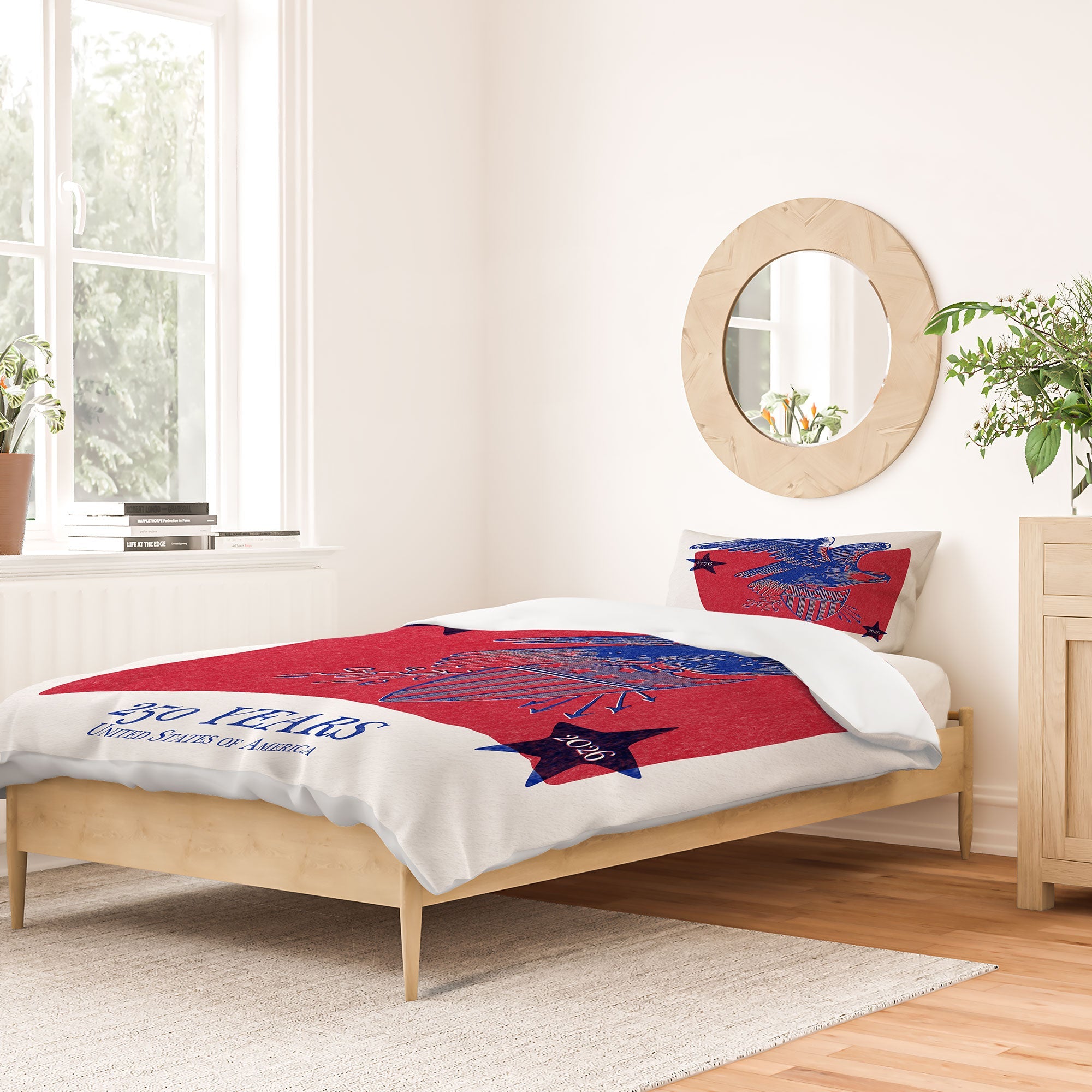 DENY Designs Vintage Eagle Shield Duvet Cover