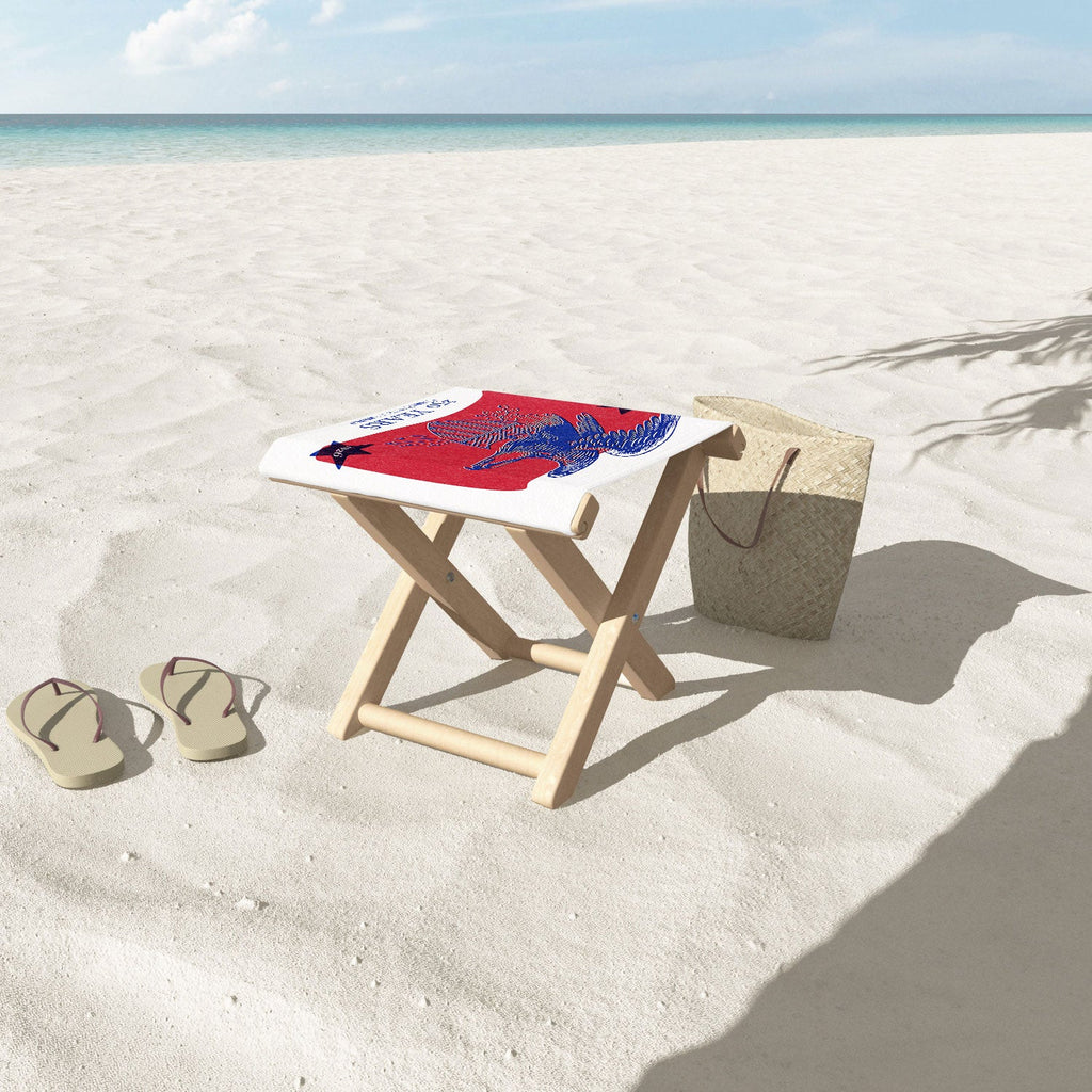 DENY Designs Vintage Eagle Shield Folding Stool