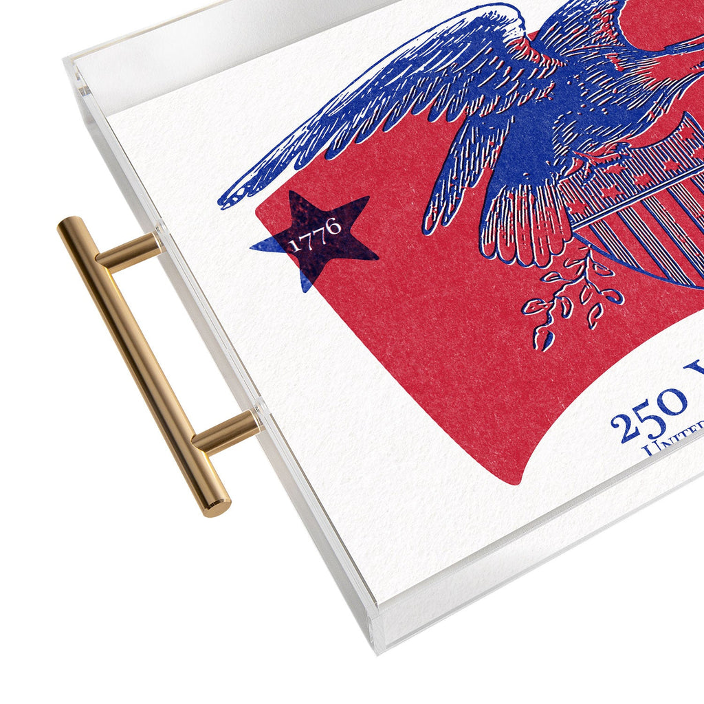 DENY Designs Vintage Eagle Shield Acrylic Tray