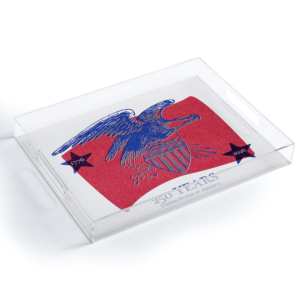 DENY Designs Vintage Eagle Shield Acrylic Tray