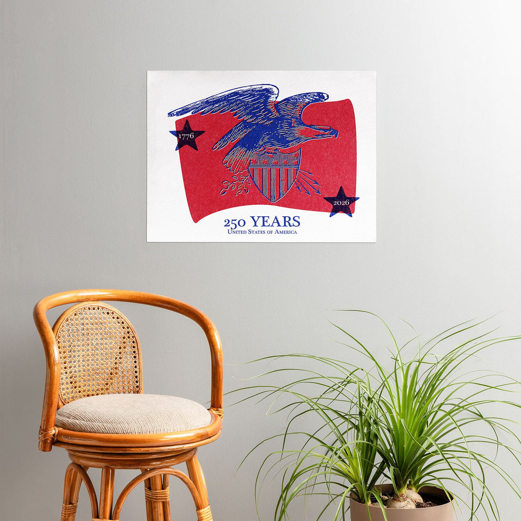DENY Designs Vintage Eagle Shield Poster