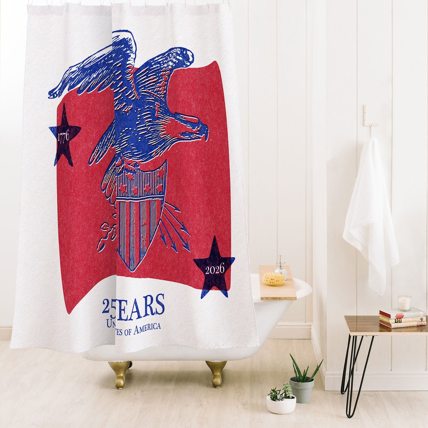 DENY Designs Vintage Eagle Shield Shower Curtain