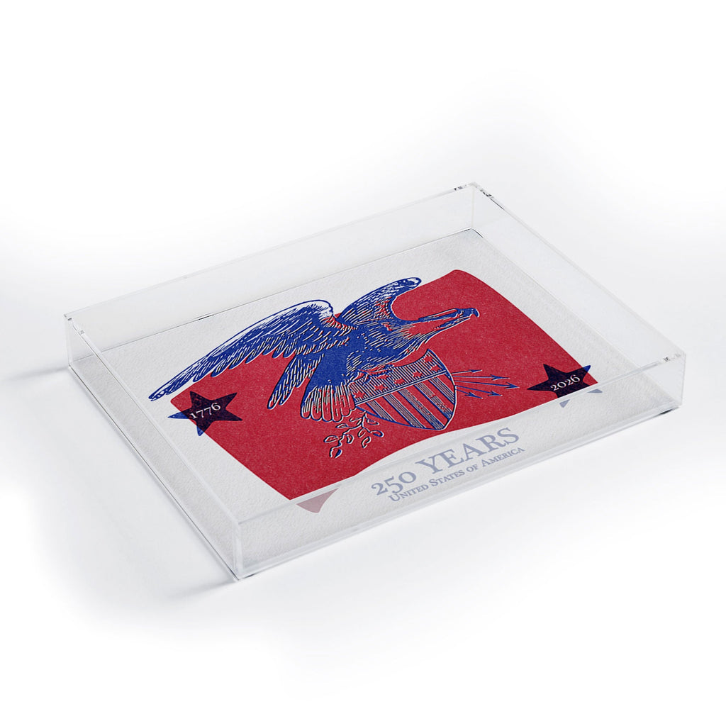 DENY Designs Vintage Eagle Shield Acrylic Tray