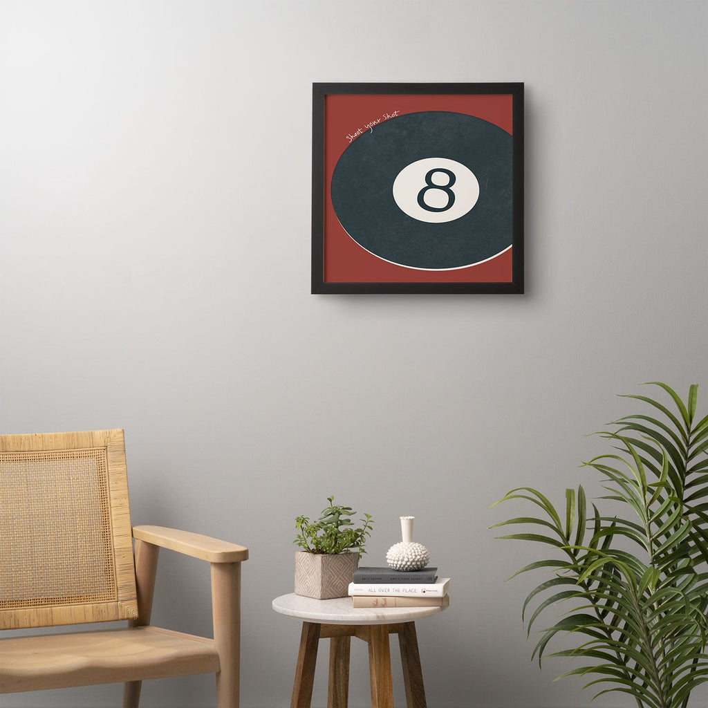 DENY Designs Vintage Games 8ball Framed Wall Art