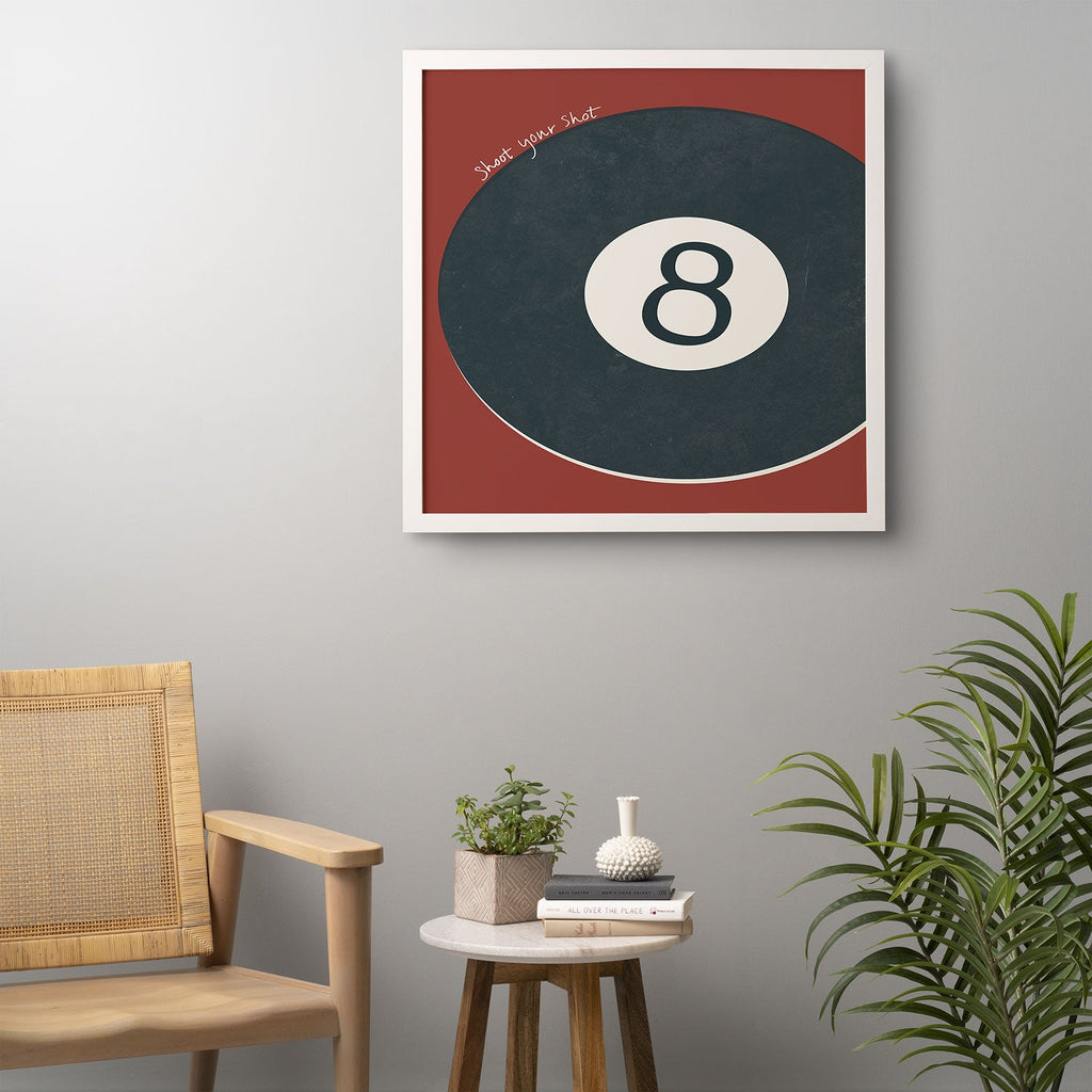DENY Designs Vintage Games 8ball Framed Wall Art
