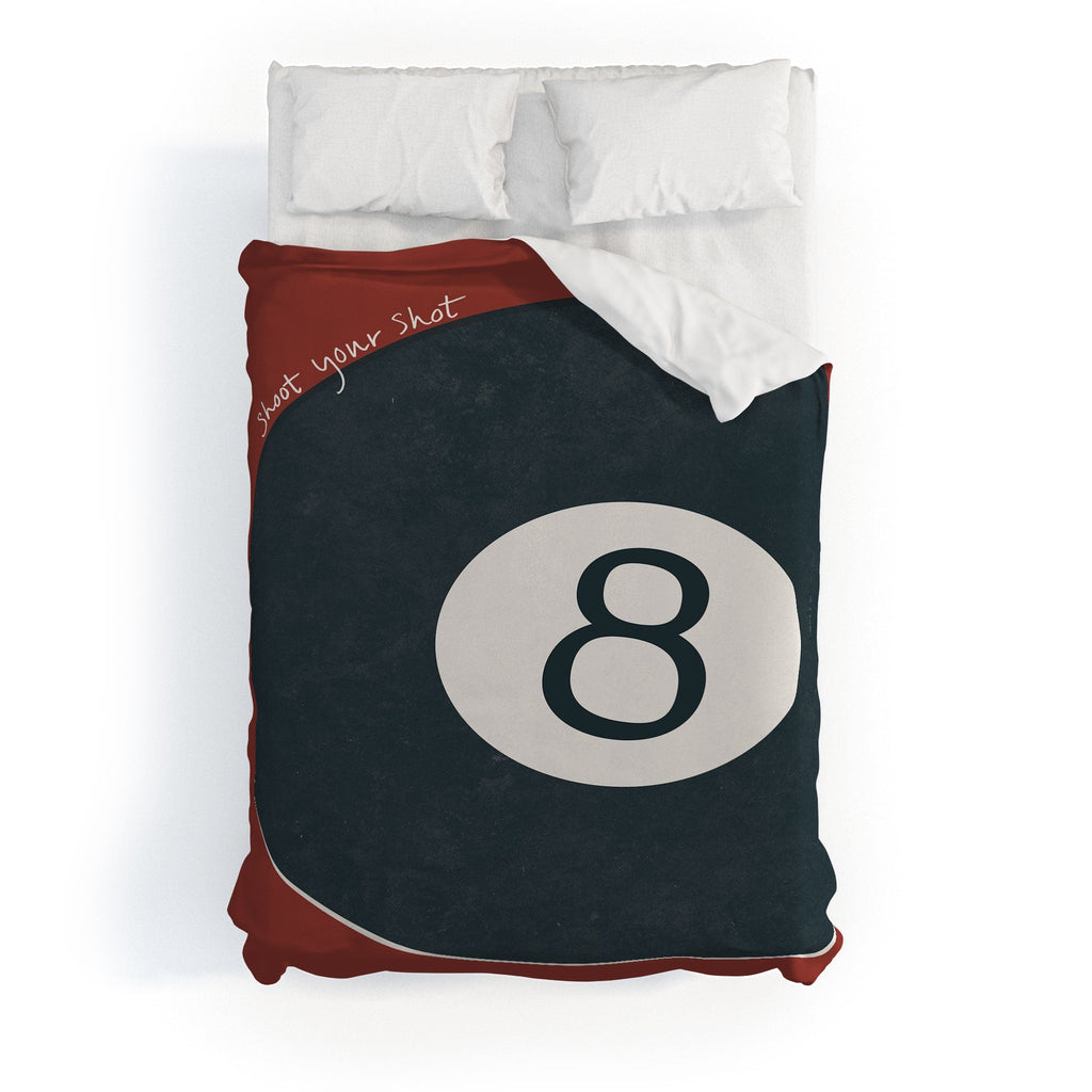 DENY Designs Vintage Games 8ball Duvet Cover