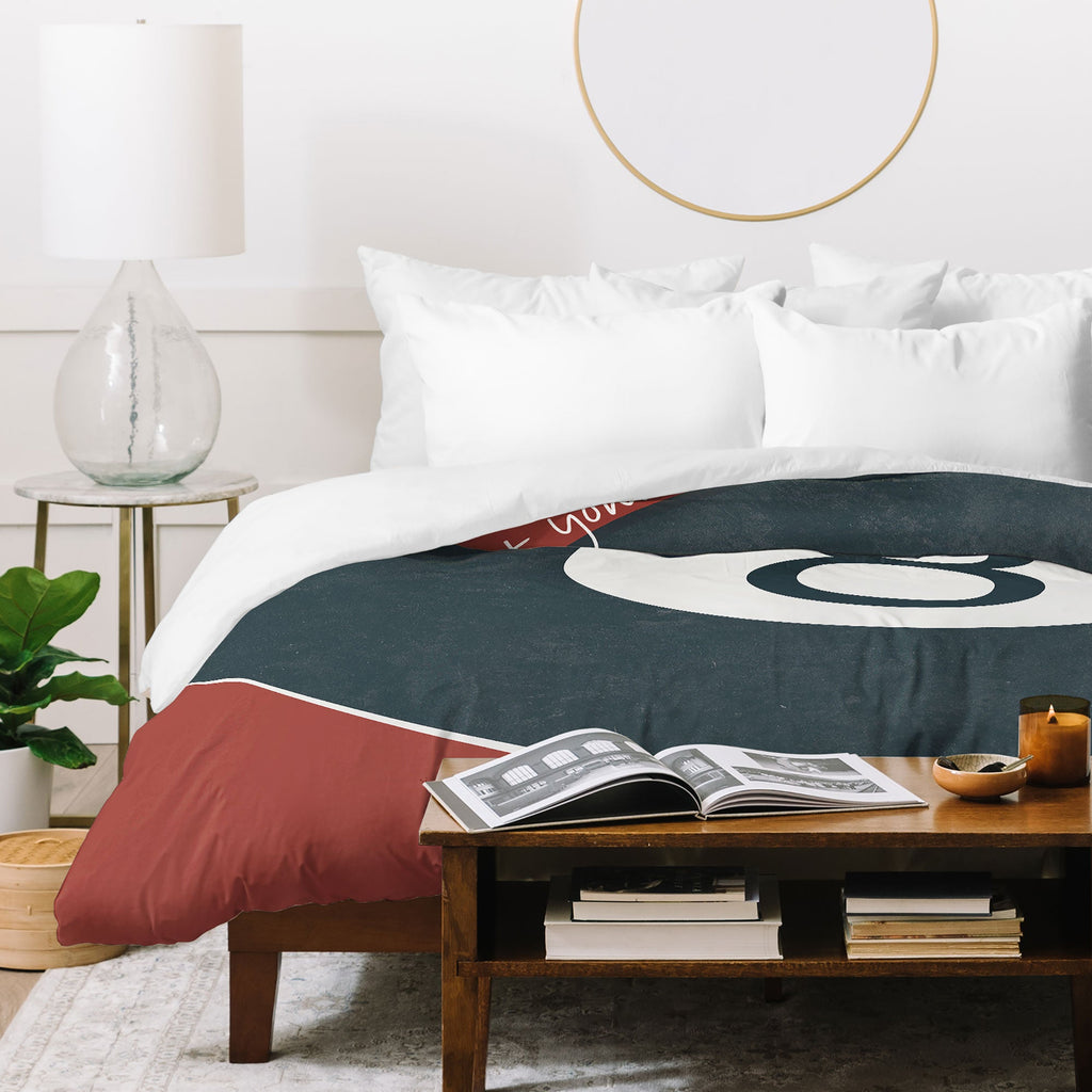 DENY Designs Vintage Games 8ball Duvet Cover