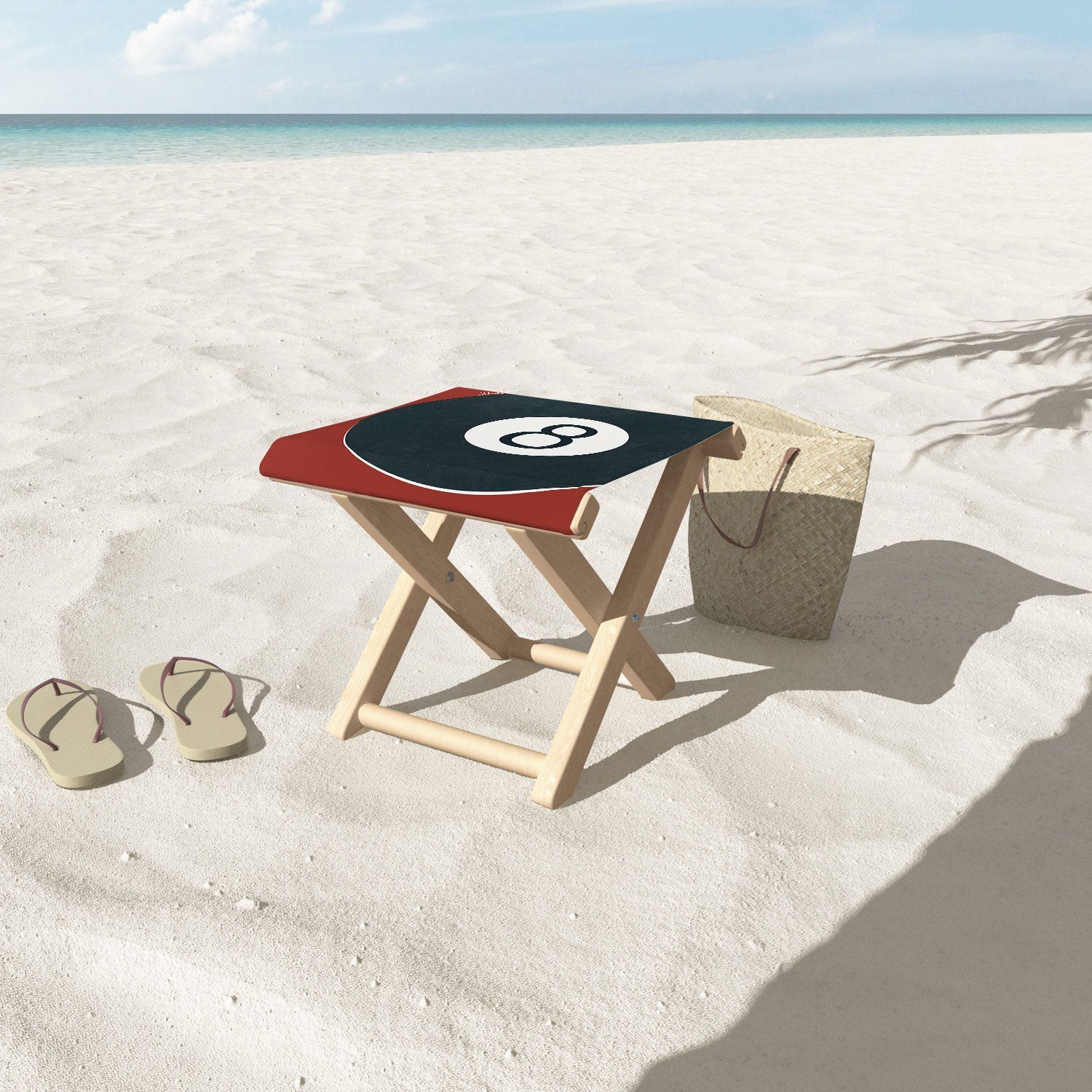 DENY Designs Vintage Games 8ball Folding Stool