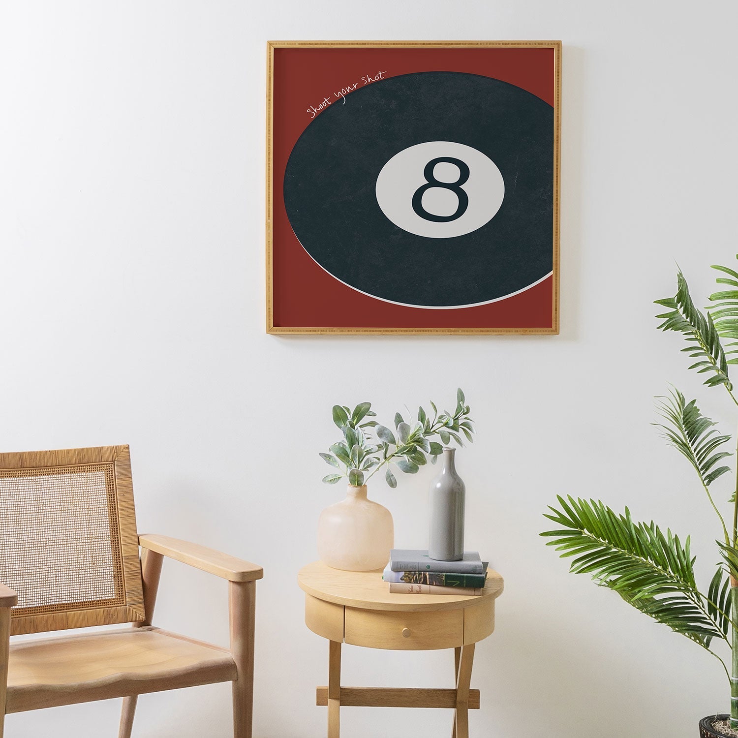 DENY Designs Vintage Games 8ball Framed Wall Art