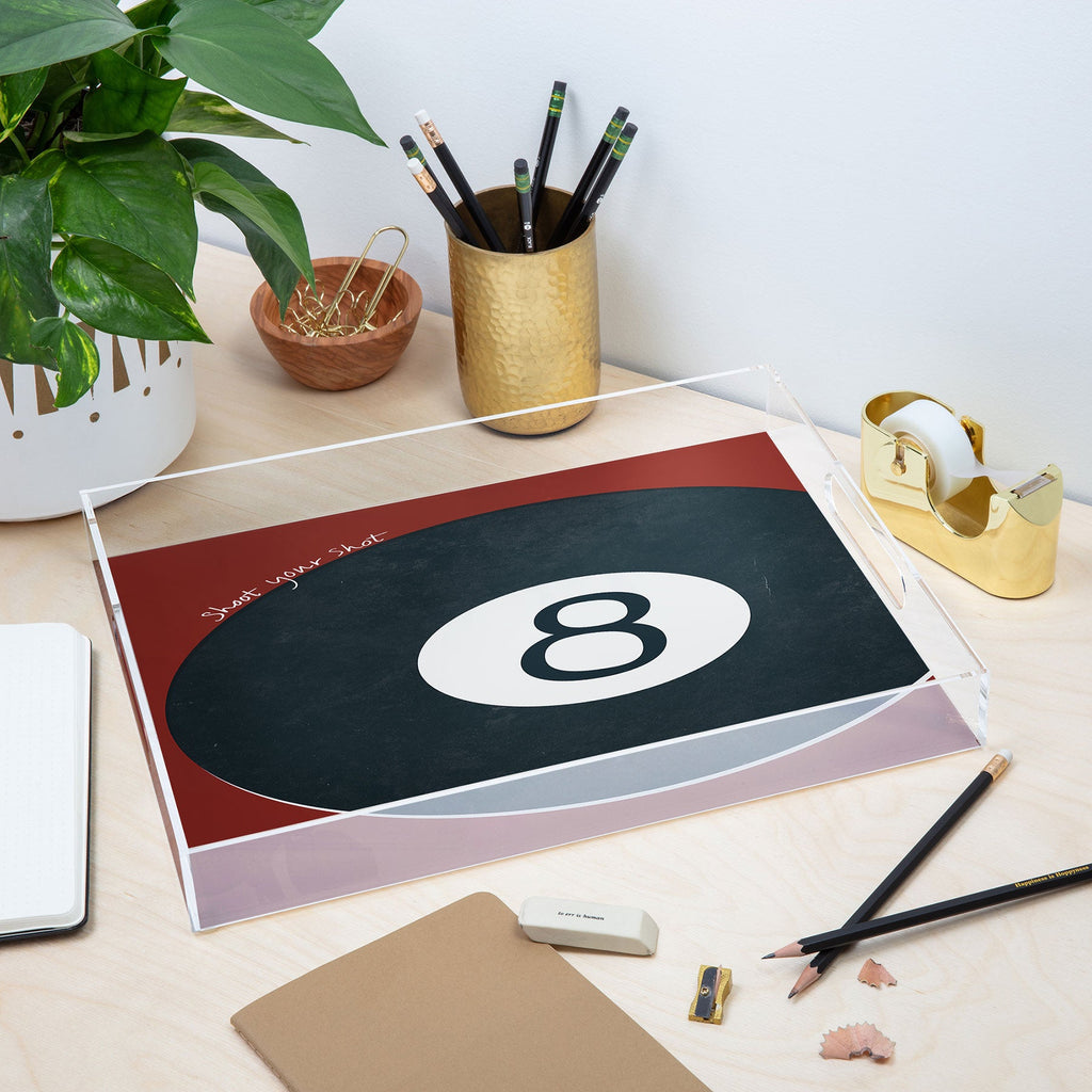 DENY Designs Vintage Games 8ball Acrylic Tray