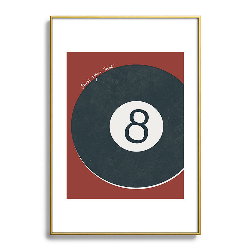 DENY Designs Vintage Games 8ball Metal Framed Art Print