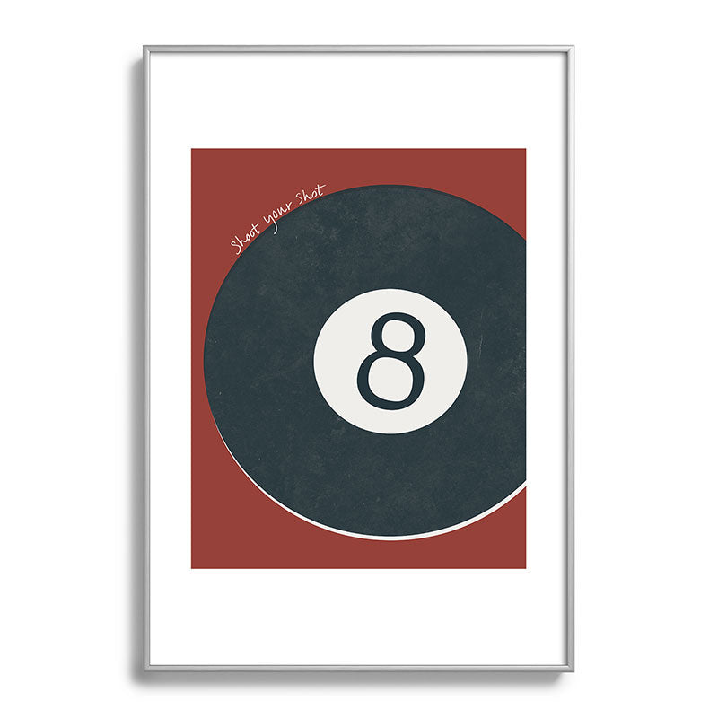 DENY Designs Vintage Games 8ball Metal Framed Art Print