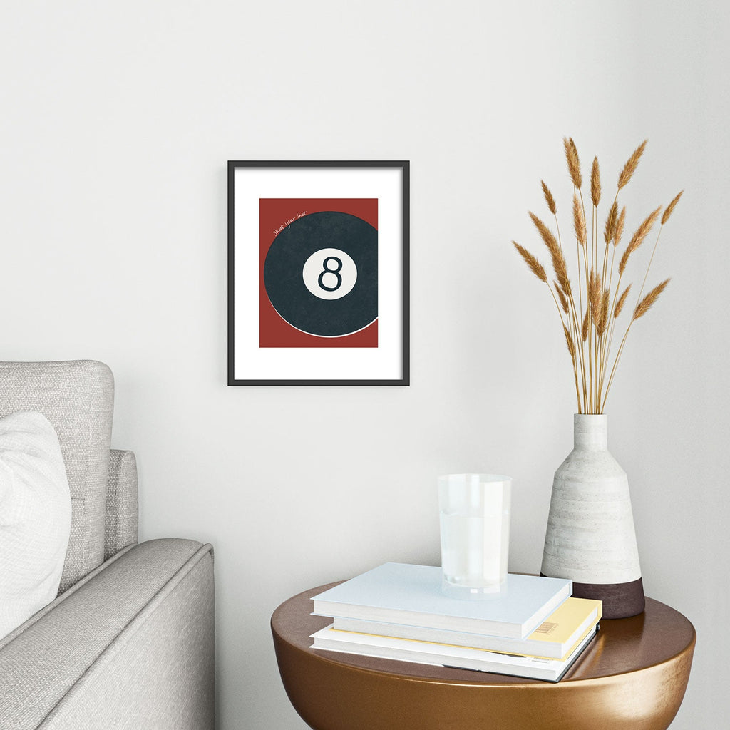 DENY Designs Vintage Games 8ball Metal Framed Art Print