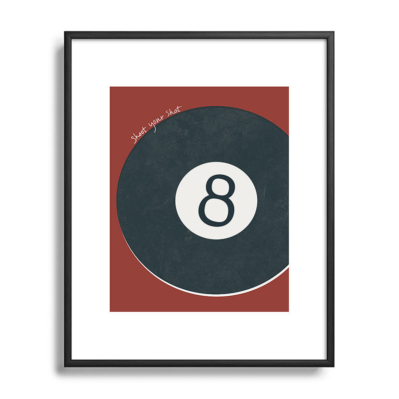 DENY Designs Vintage Games 8ball Metal Framed Art Print
