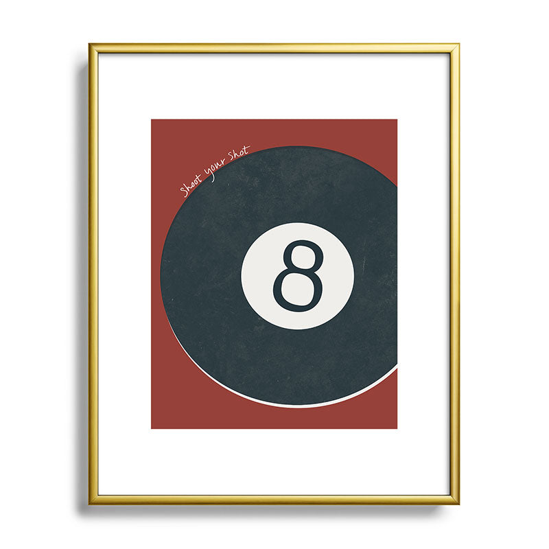 DENY Designs Vintage Games 8ball Metal Framed Art Print
