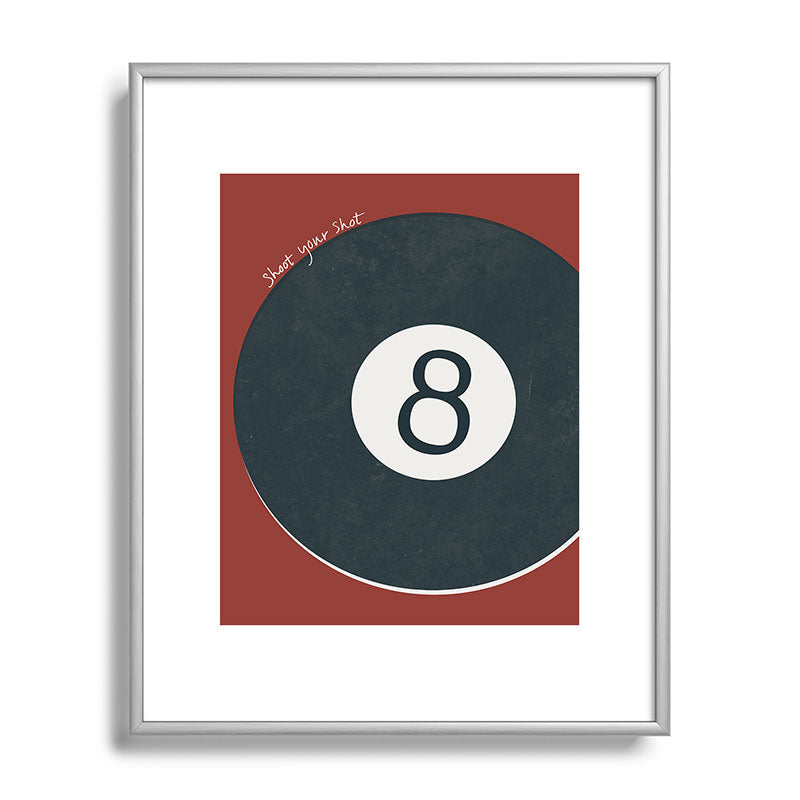 DENY Designs Vintage Games 8ball Metal Framed Art Print