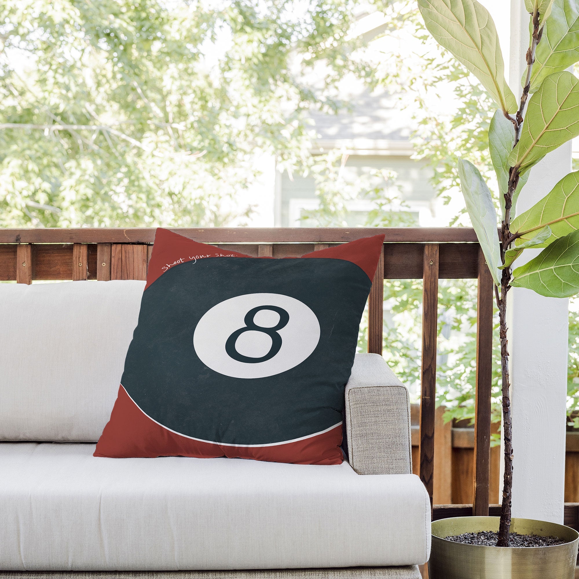 DENY Designs Vintage Games 8ball Outdoor Throw Pillow