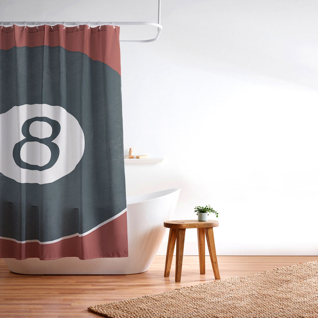 DENY Designs Vintage Games 8ball Shower Curtain