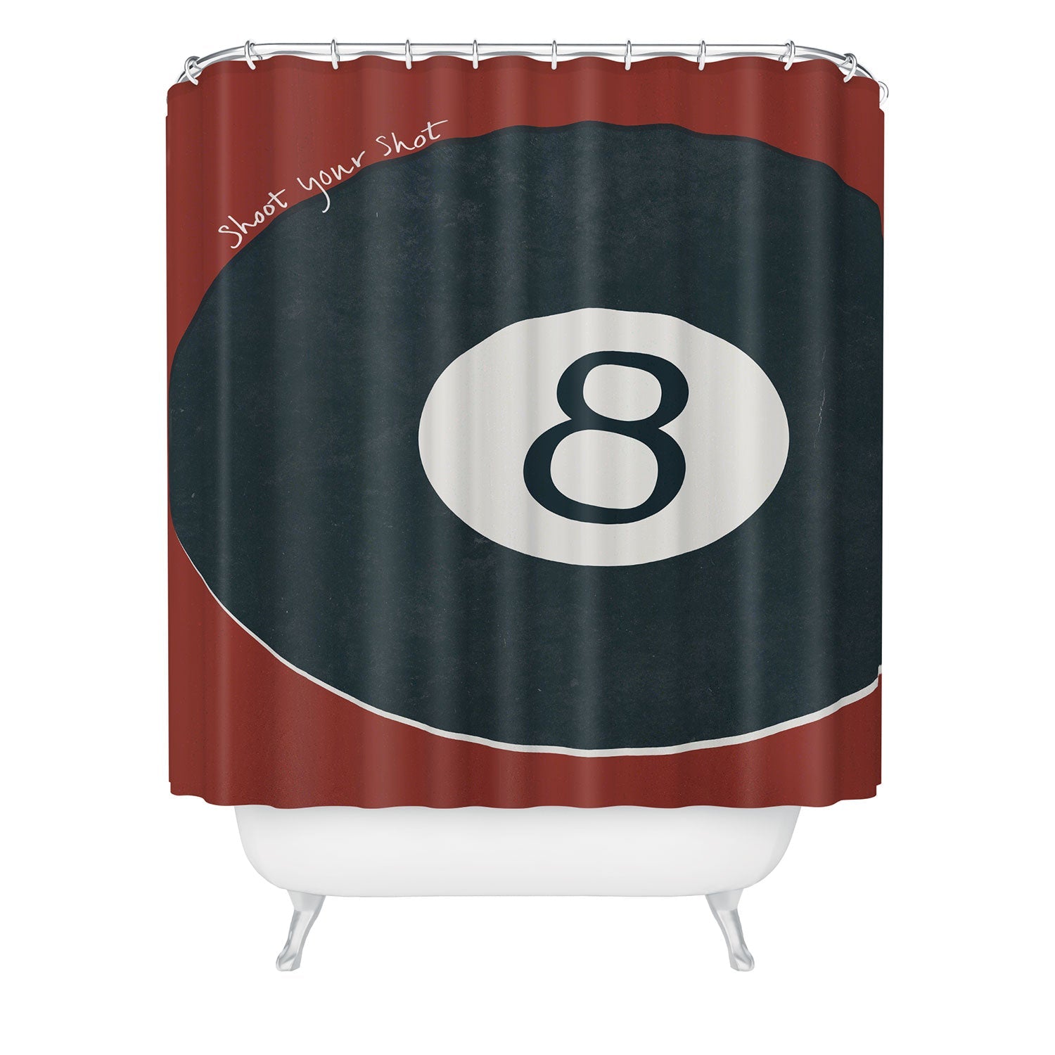 DENY Designs Vintage Games 8ball Shower Curtain