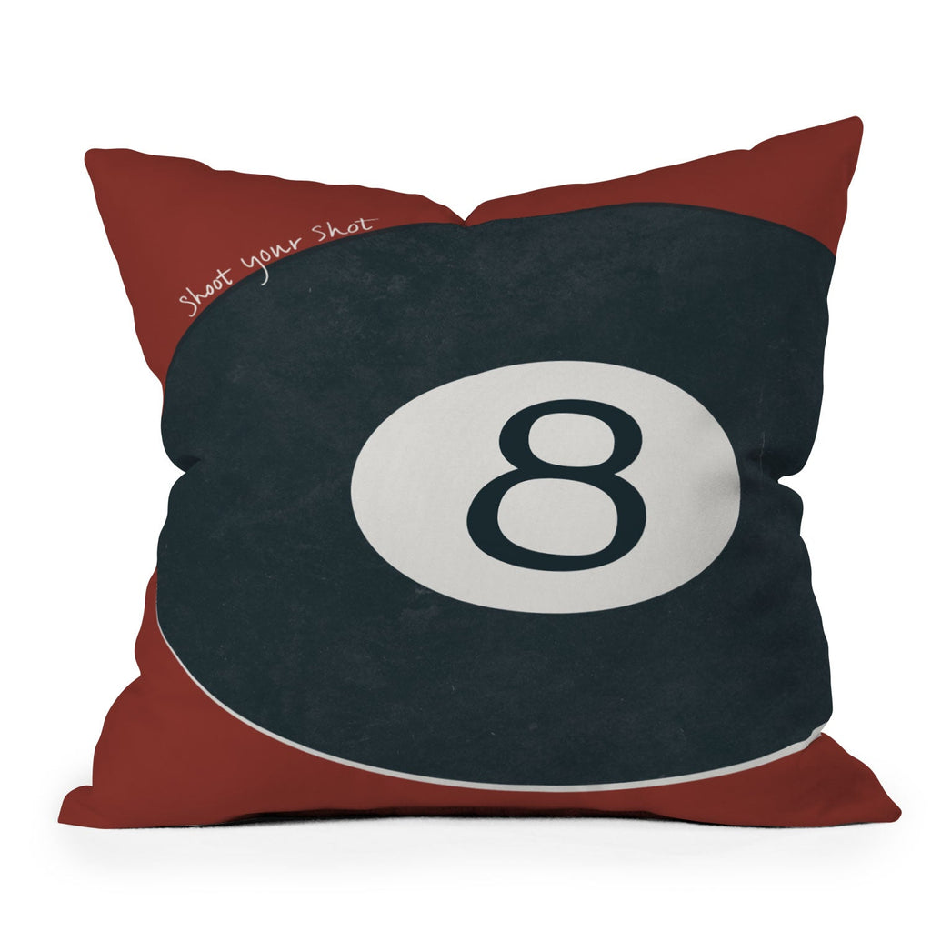 DENY Designs Vintage Games 8ball Outdoor Throw Pillow