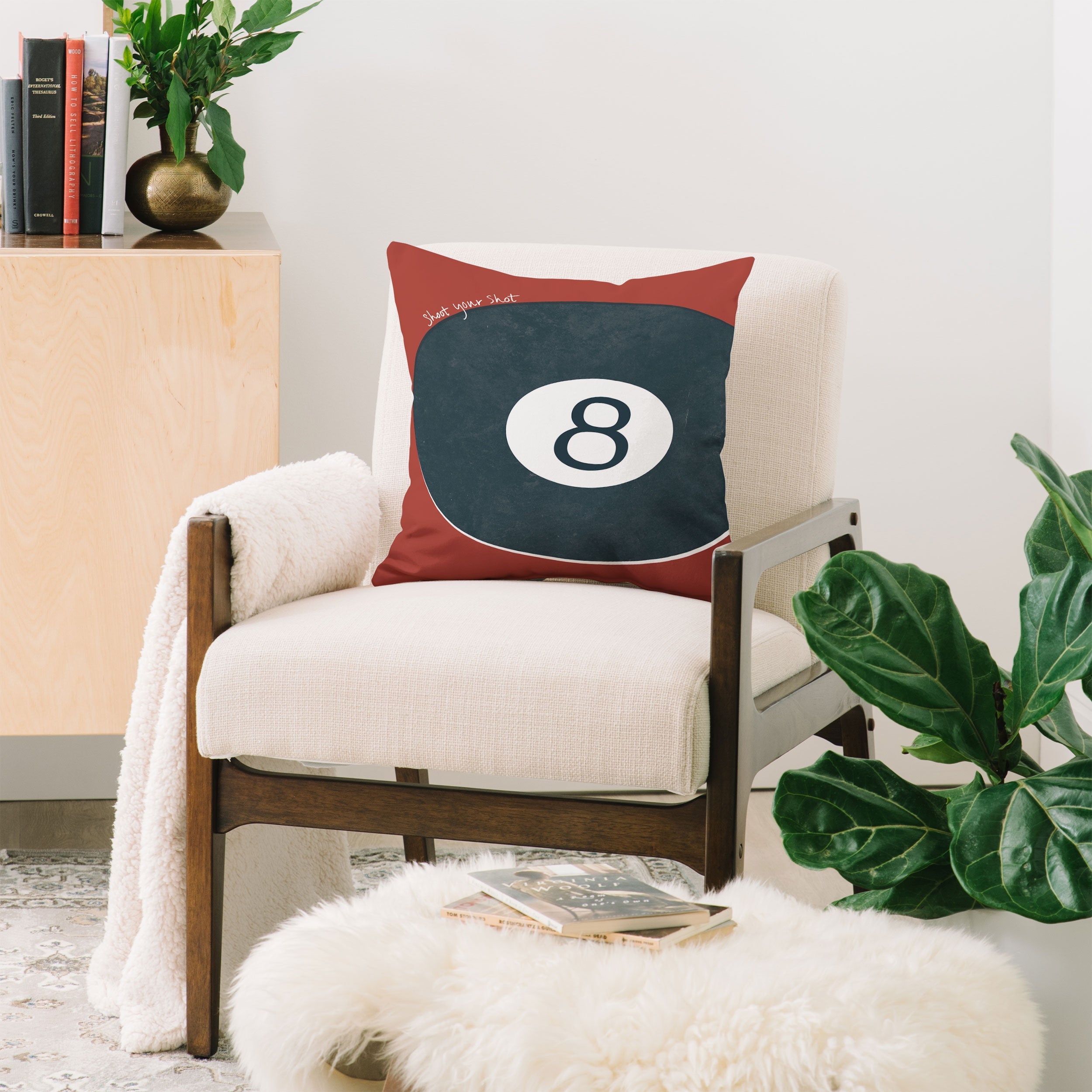 DENY Designs Vintage Games 8ball Throw Pillow