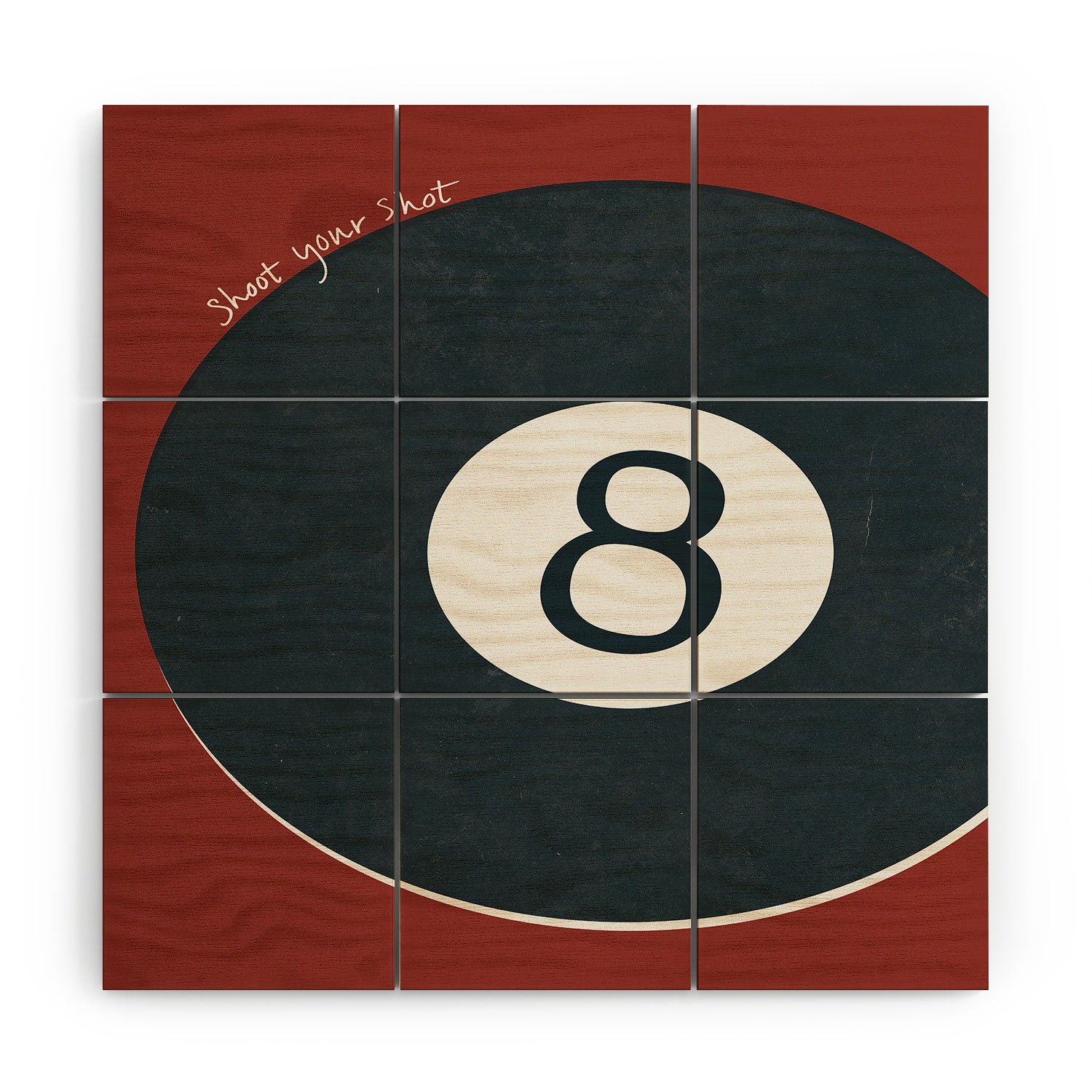 DENY Designs Vintage Games 8ball Wood Wall Mural