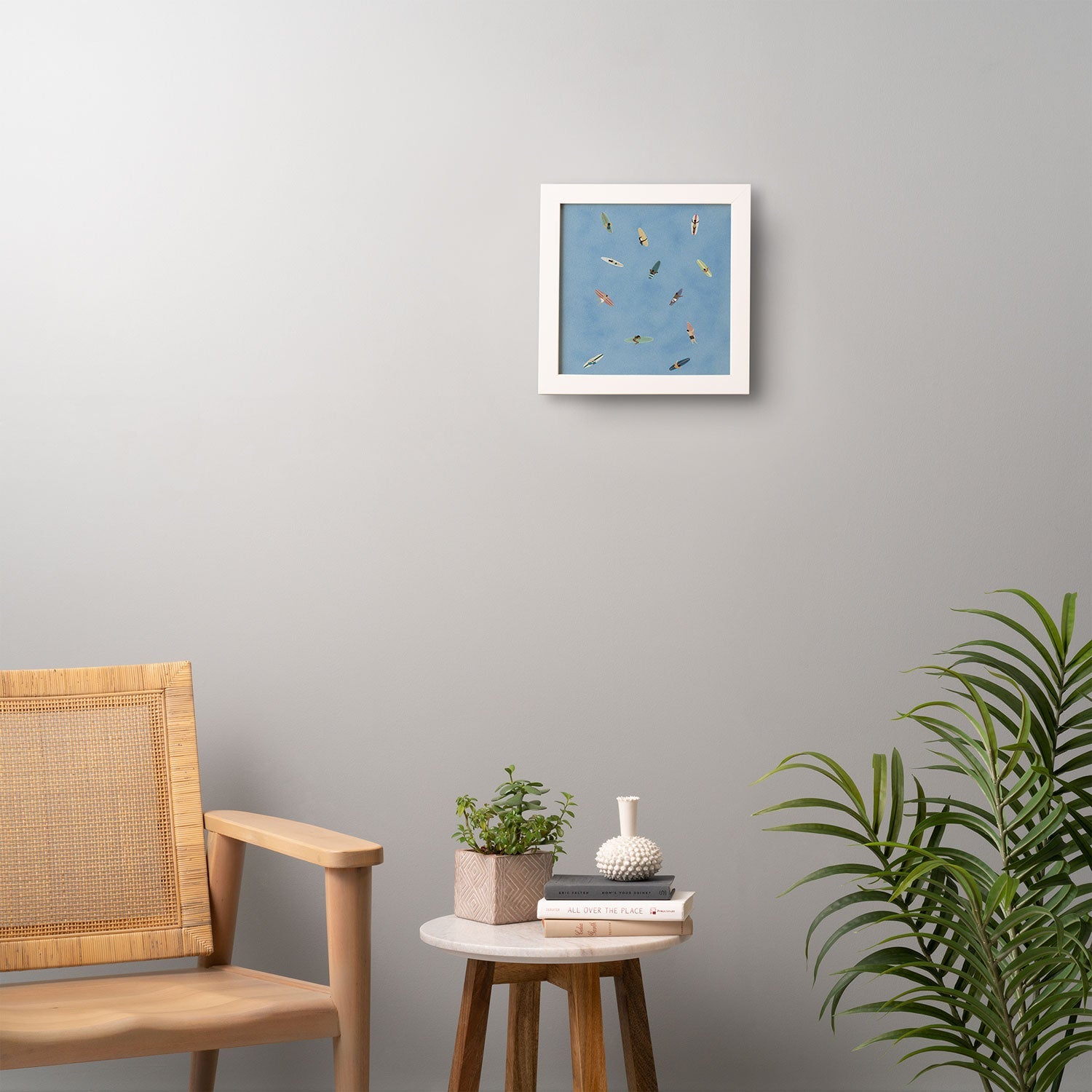 DENY Designs waiting wading surfers Framed Wall Art