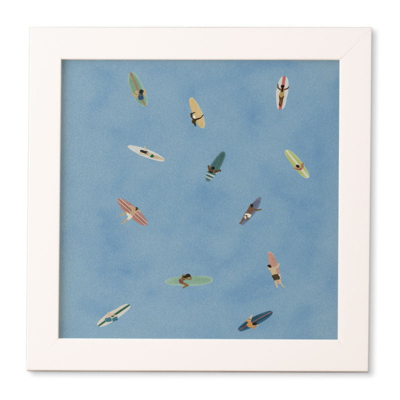 DENY Designs waiting wading surfers Framed Wall Art