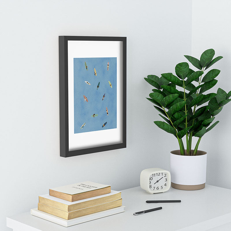 DENY Designs waiting wading surfers Recessed Framing Rectangle