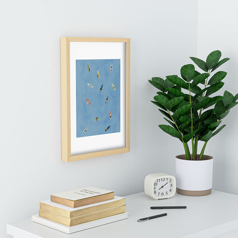 DENY Designs waiting wading surfers Recessed Framing Rectangle