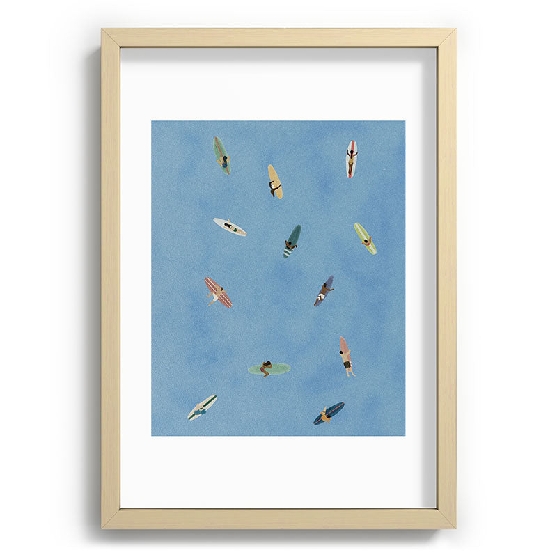 DENY Designs waiting wading surfers Recessed Framing Rectangle