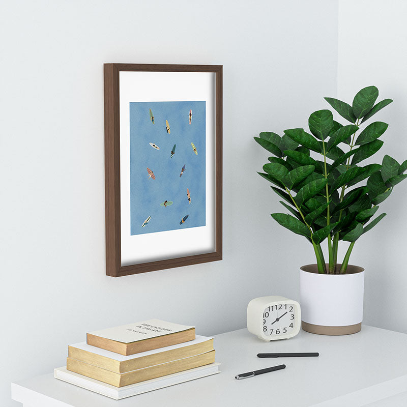 DENY Designs waiting wading surfers Recessed Framing Rectangle