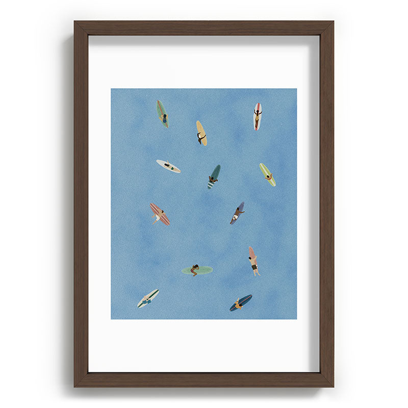 DENY Designs waiting wading surfers Recessed Framing Rectangle
