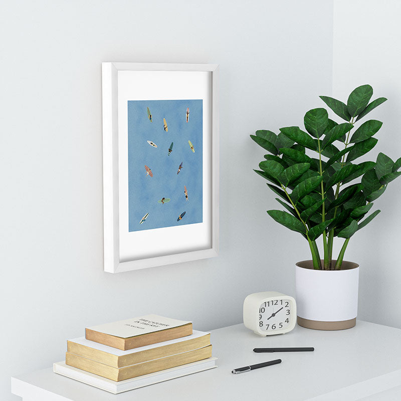 DENY Designs waiting wading surfers Recessed Framing Rectangle