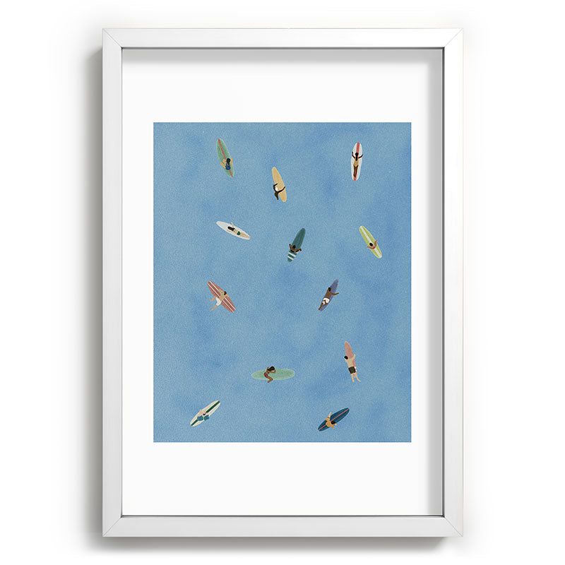 DENY Designs waiting wading surfers Recessed Framing Rectangle