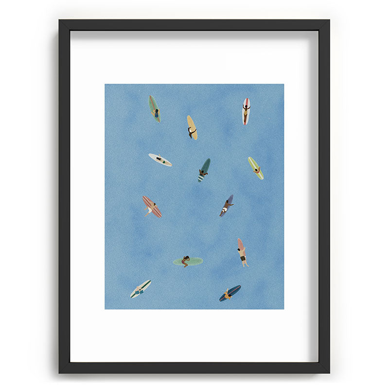 DENY Designs waiting wading surfers Recessed Framing Rectangle